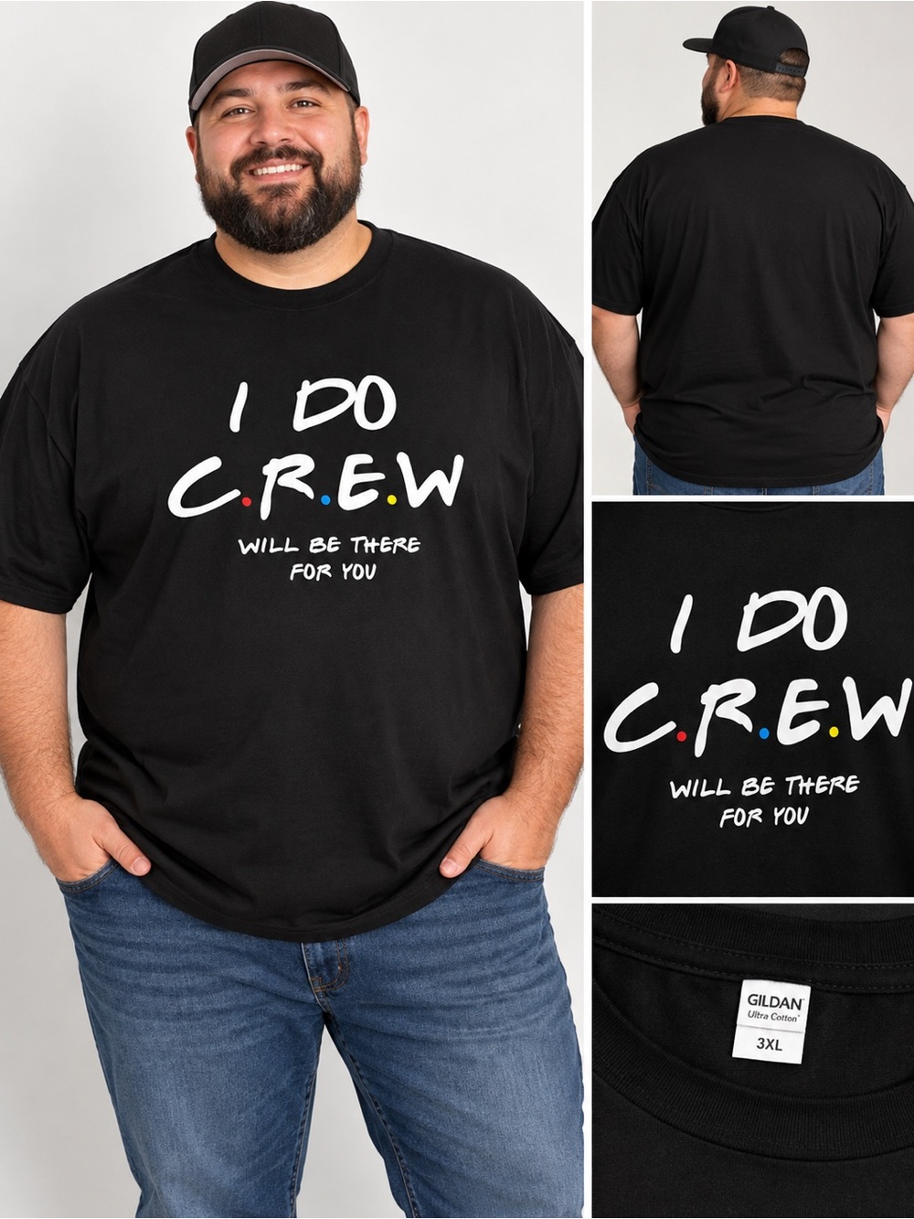 Gildan Black Short-Sleeve 'I DO C.R.E.W' Graphic Tee